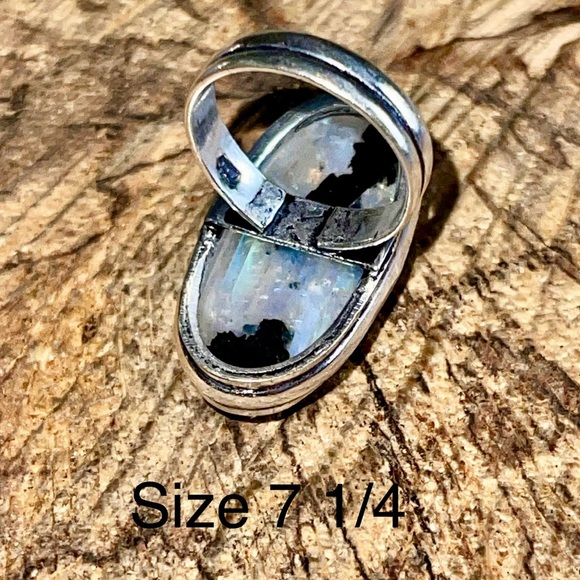 Rainbow Moonstone “The Visionary Stone” Ring 7 1/4 - Picture 3 of 14